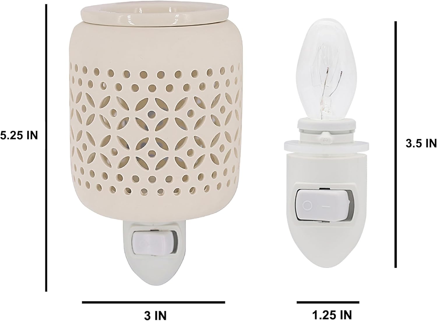 CVHOMEDECO Wall Plug-in Wax Melt Warmer with Night Light