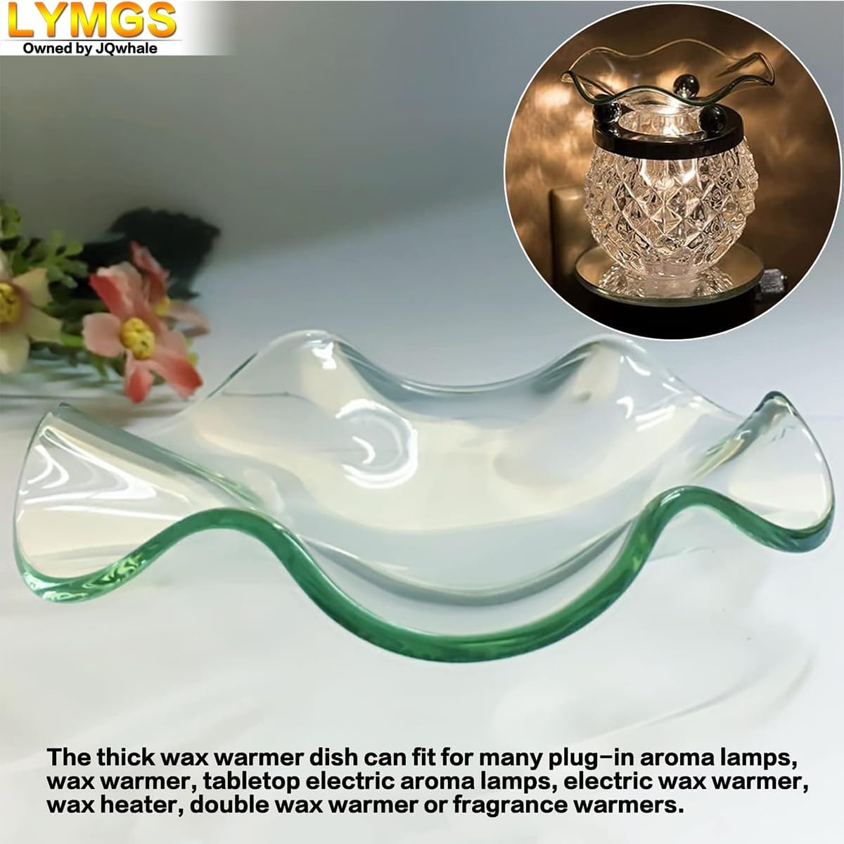 LYMGS 45 Inch Glass Wax Melt Warmer Dish