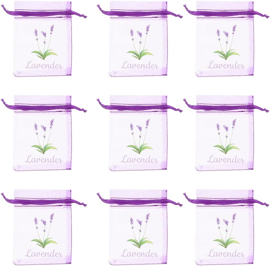 LOGOFUN 50PCS Lavender Sachet Bags Dark Purple
