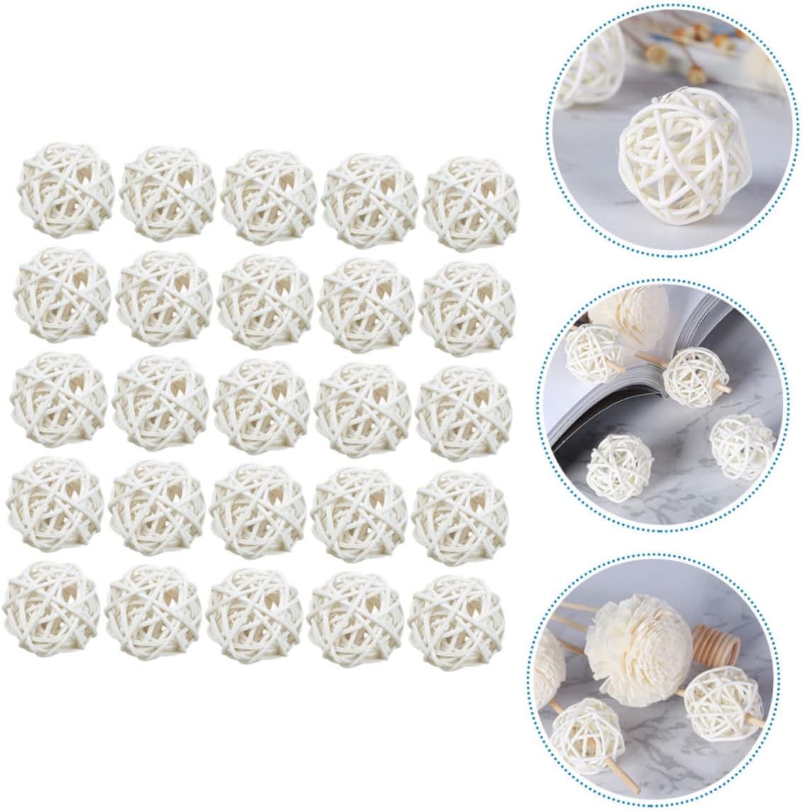 25pcs Handmade Wicker Rattan Balls Aromatherapy Diffuser