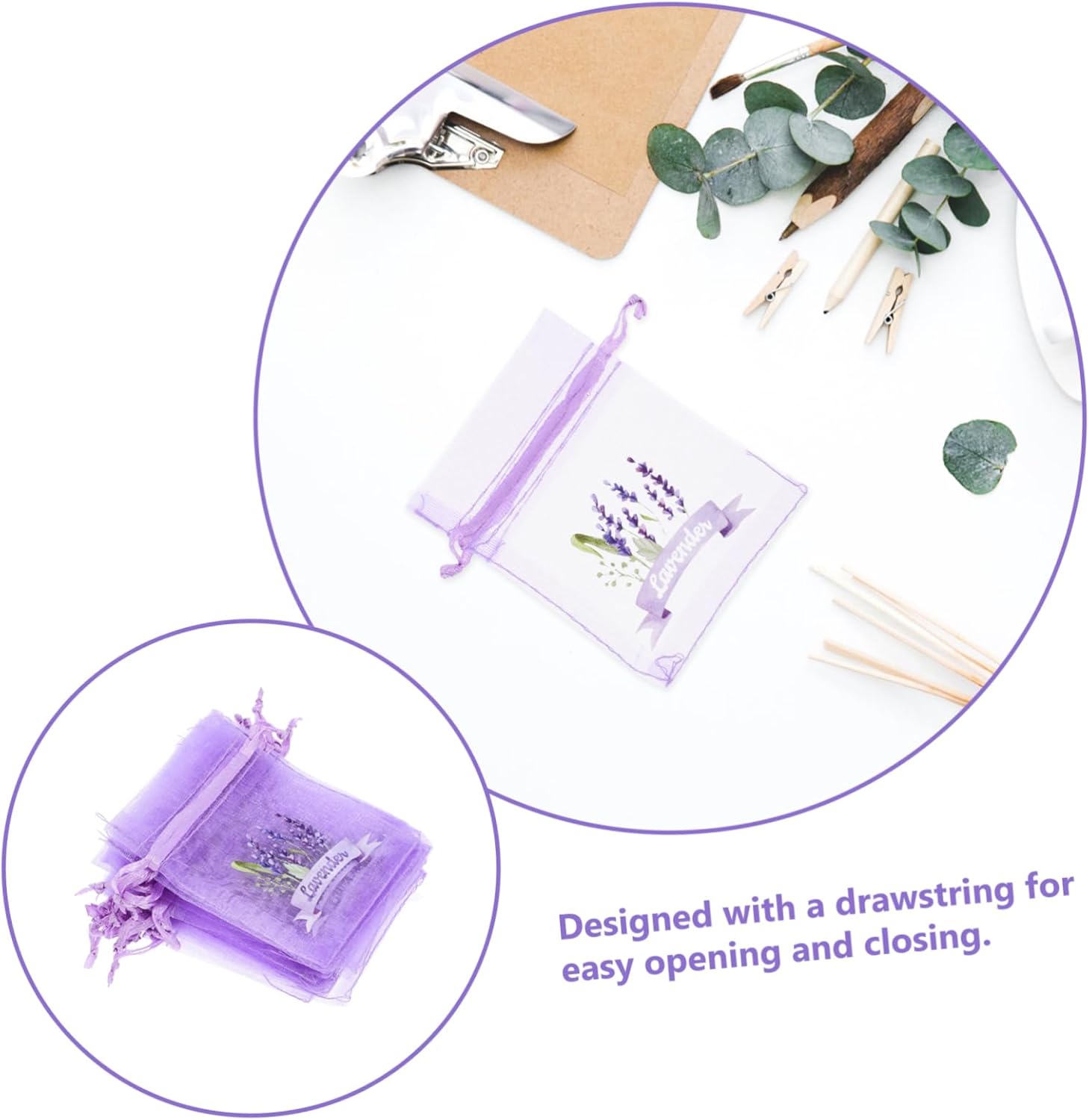 ABOOFAN 20pc Lavender Sachet Bags Empty Mesh Storage Pouches