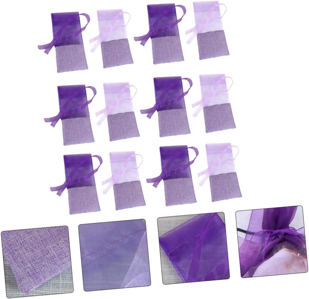 SAFIGLE 24pcs Lavender Gauze Sachet Bags for Wardrobe Air Fresh Portable