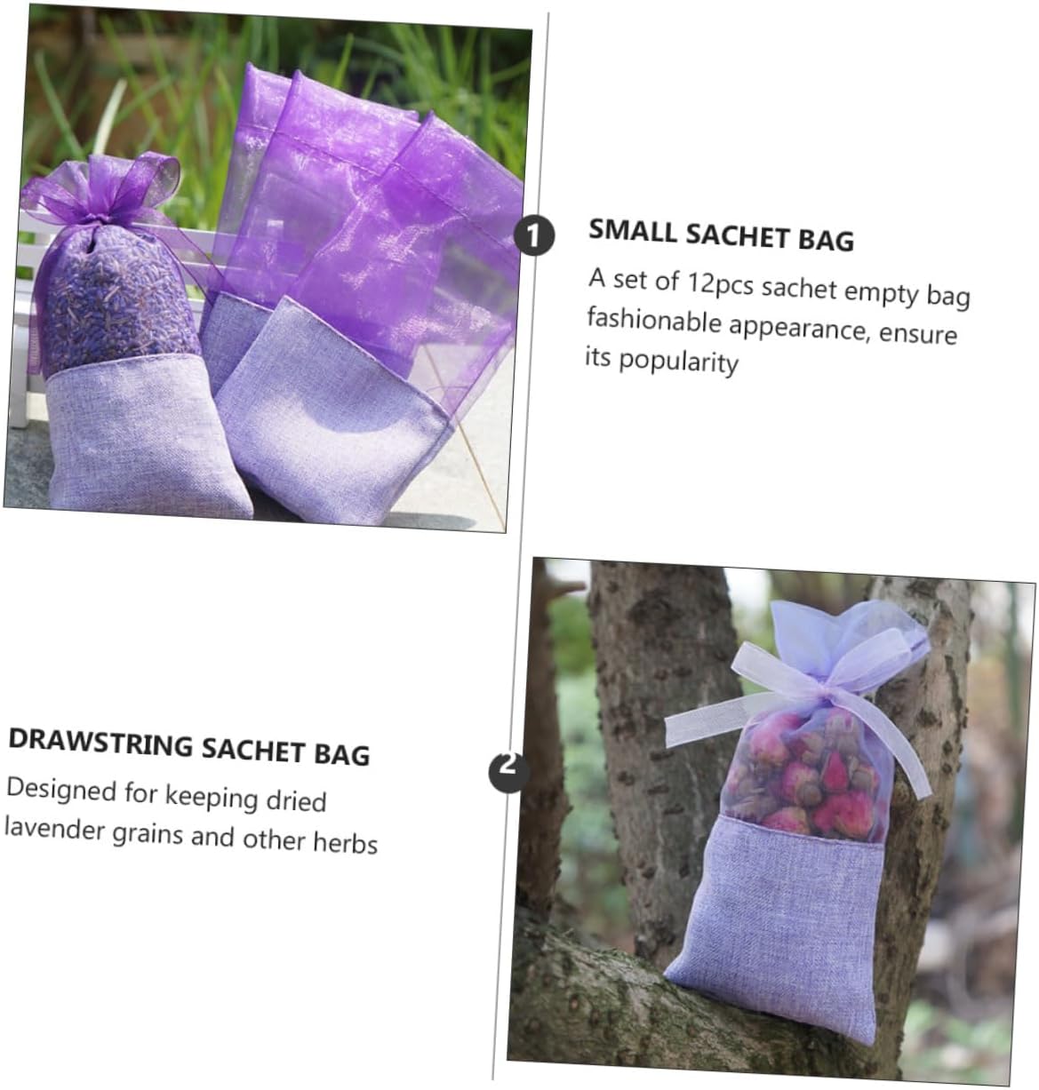 Wofashpuret 12pcs Drawstring Aromatic Sachets for Home Car Wardrobe
