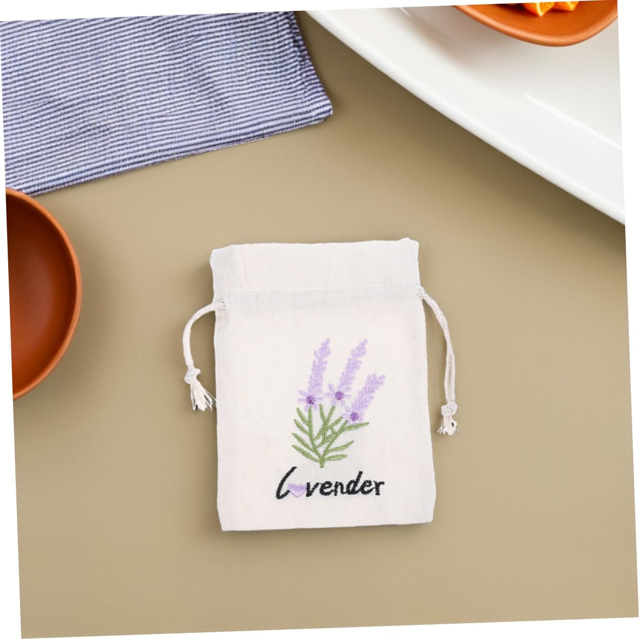 5pcs Lavender Sachet Bags with Drawstring for Home and Car Use