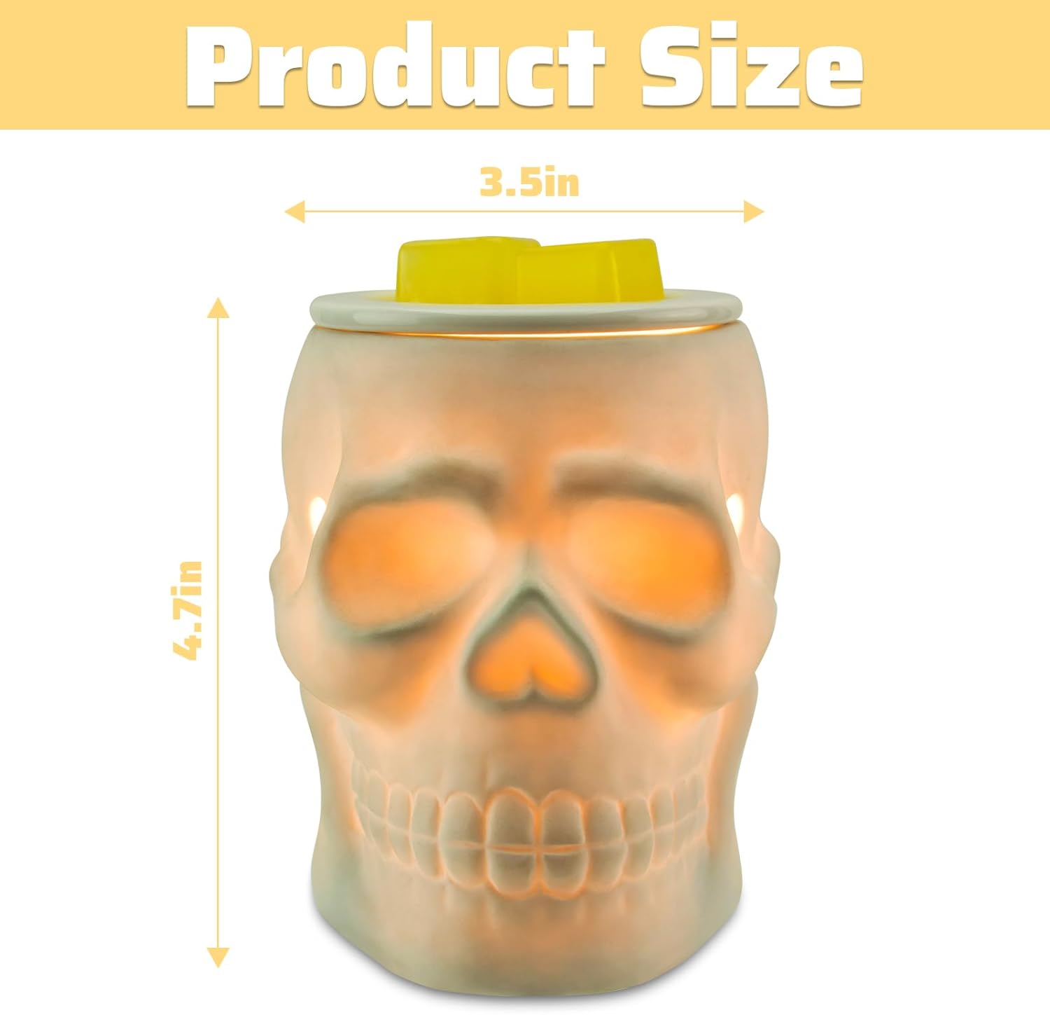 STAR MOON Halloween Wax Melt Warmer Ceramic Skull Decor