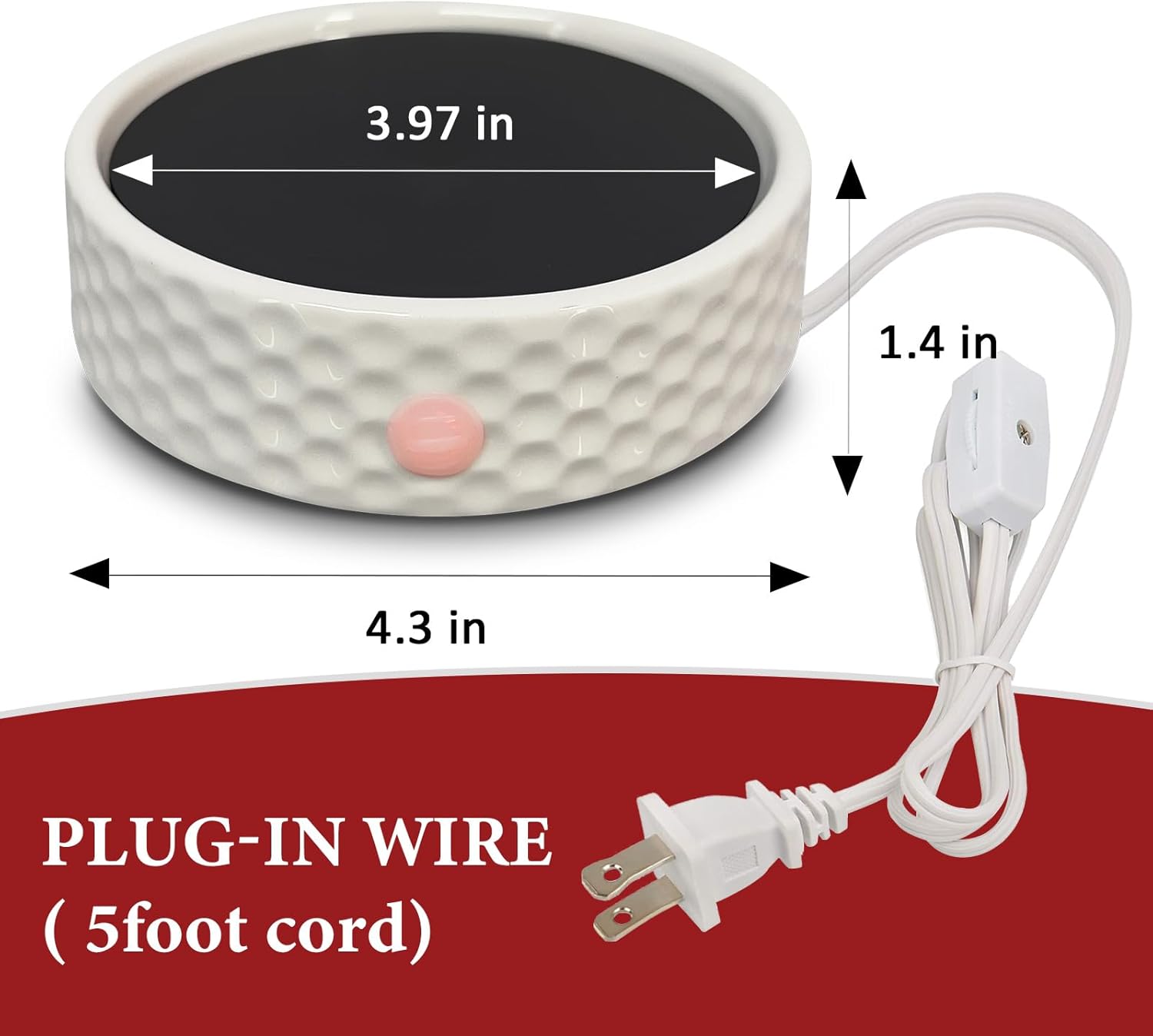 Electric Ceramic Candle Warmer Plate for Jar Candles and Coffee Mugs