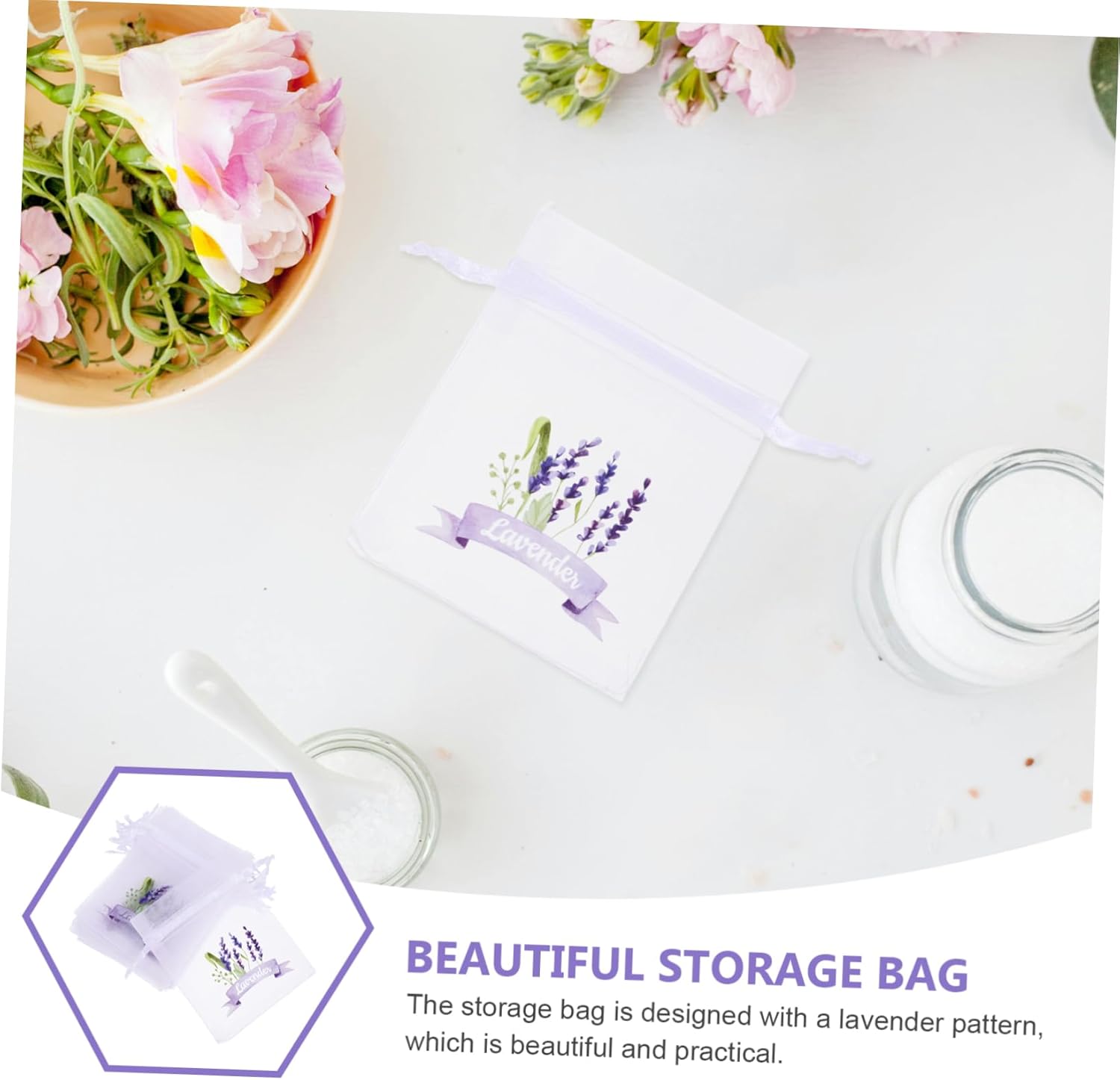 BESPORTBLE 20pcs Mesh Lavender Sachet Bags with Drawstring Closure