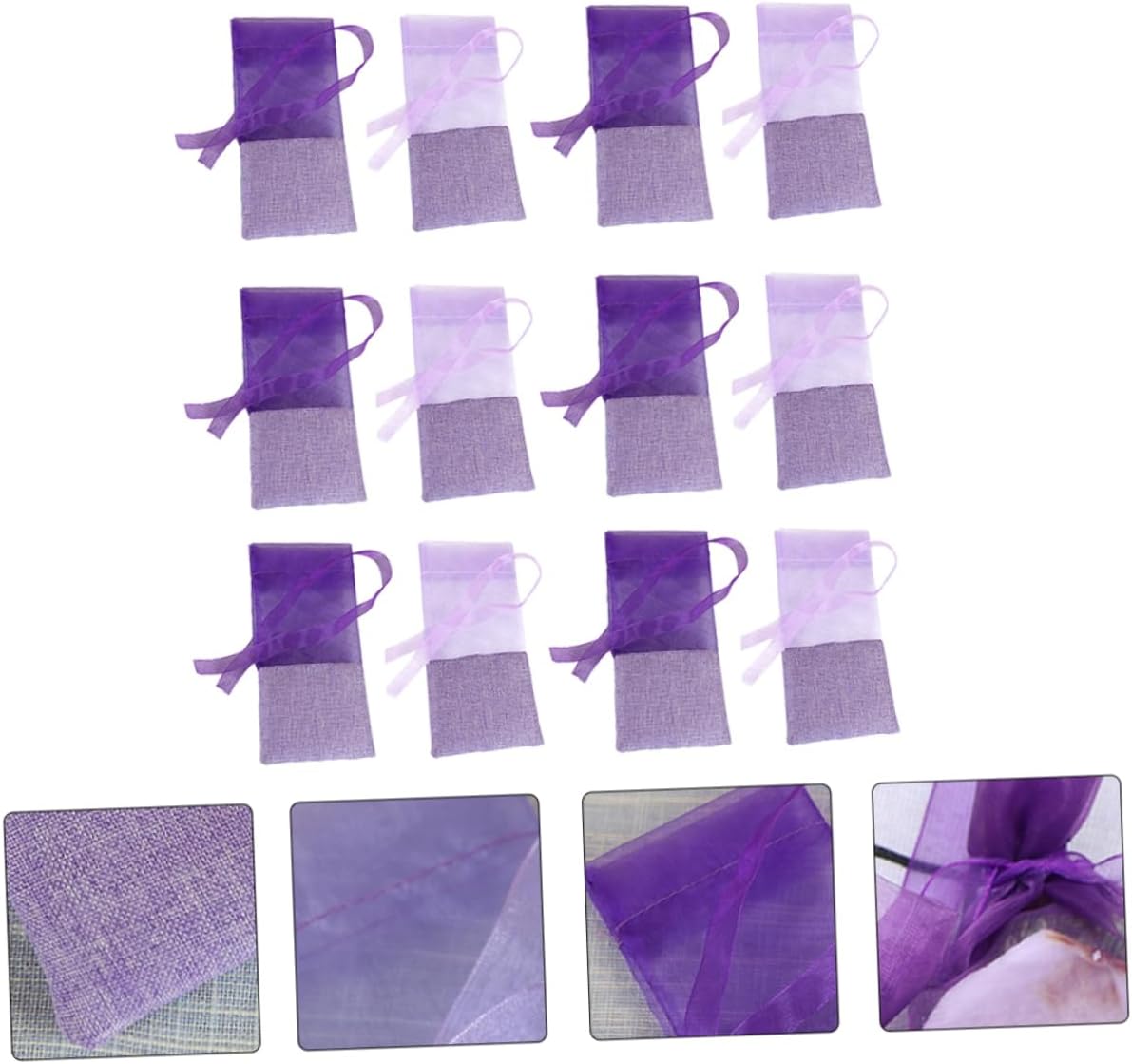 24pcs Lavender Scented Sachets with Ribbons for Wardrobe Clothes Cars and Gifts