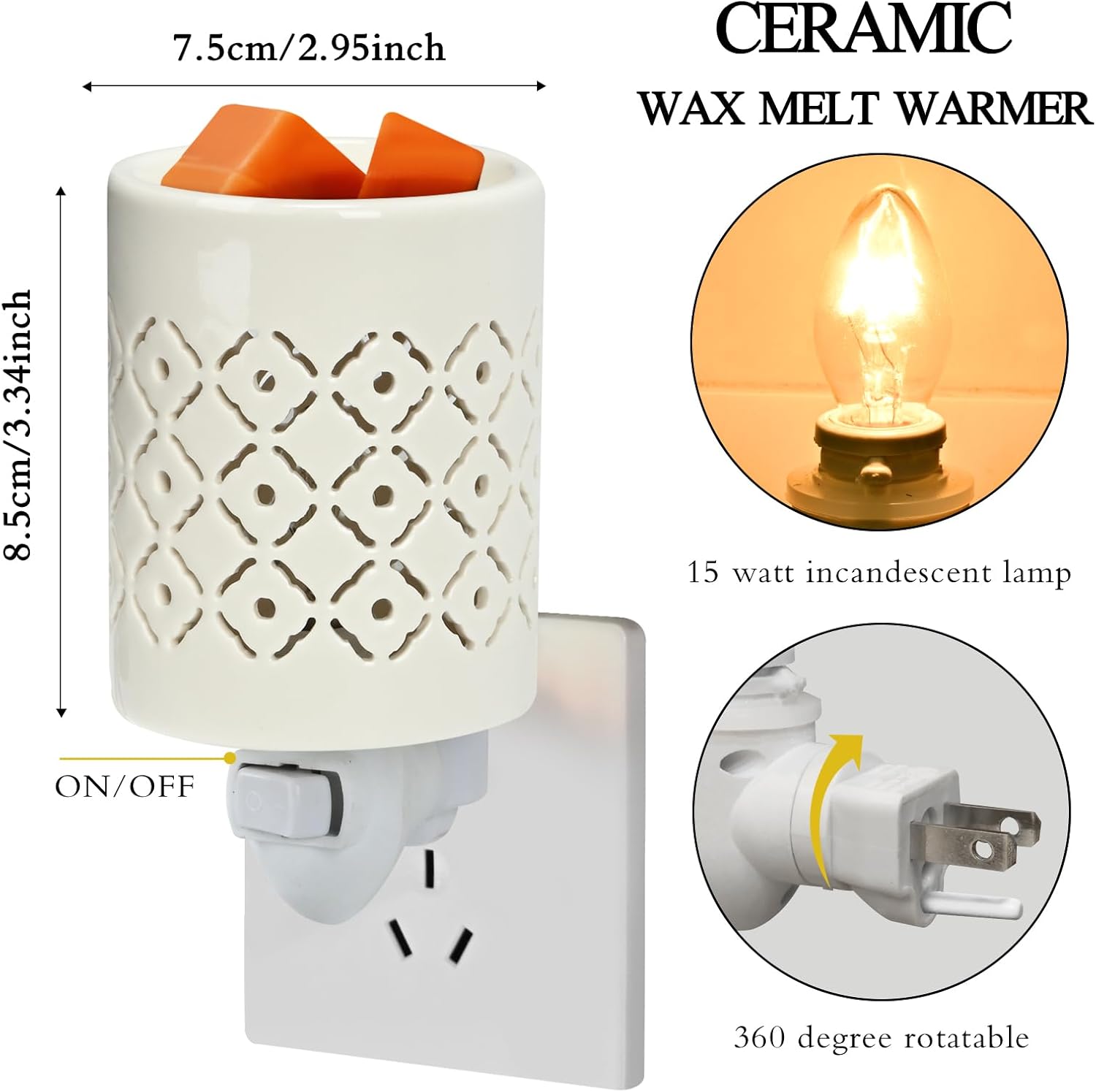Stylish Plug in Wax Warmer with White Porcelain