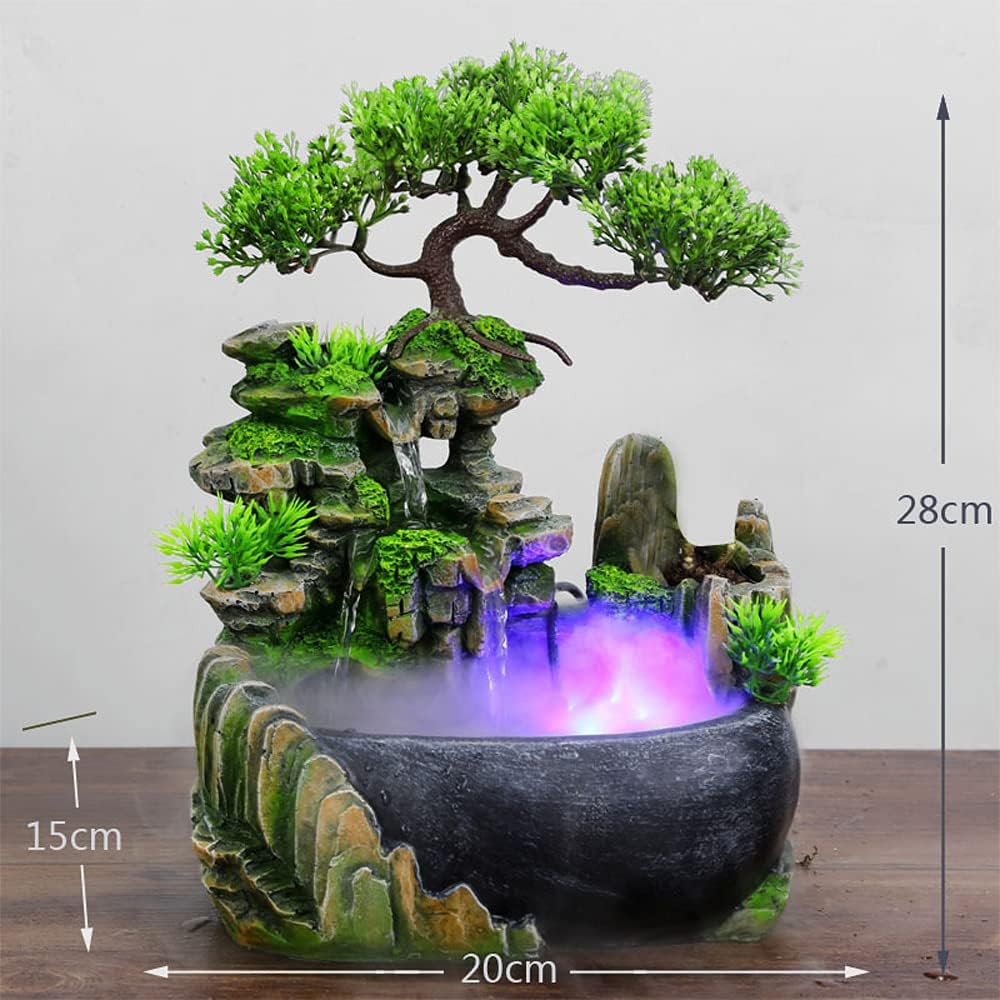 Wupyi Tabletop Fountain Indoor Waterfall Zen Meditation Decor