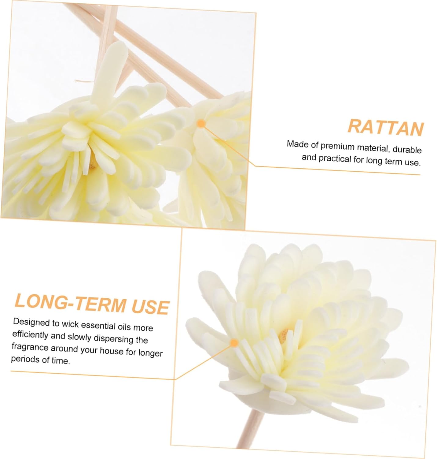 Ciieeo Chrysanthemum Aroma Diffuser Sticks 5pcs Natural Rattan