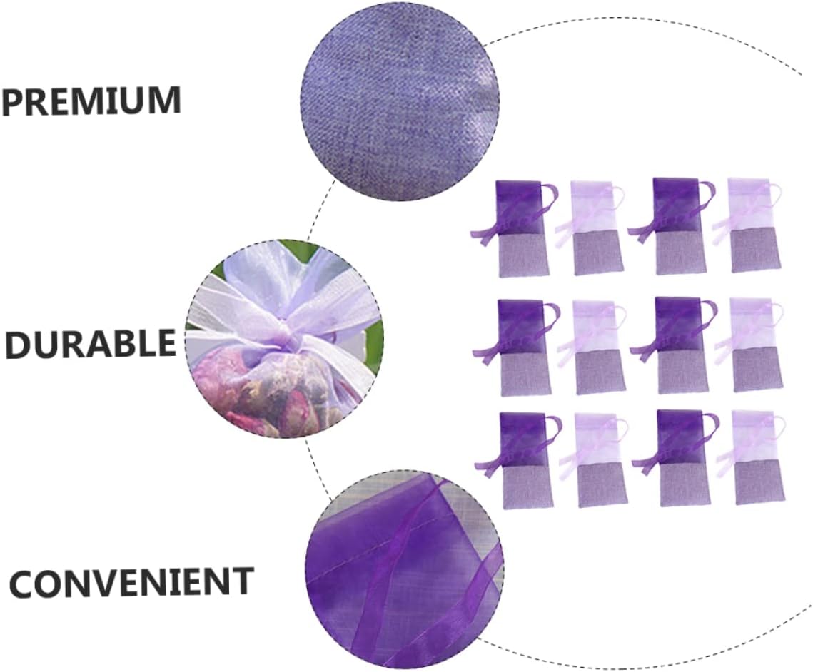 24pcs Lavender Flower Design Gauze Sachets Empty Bags for Home Use