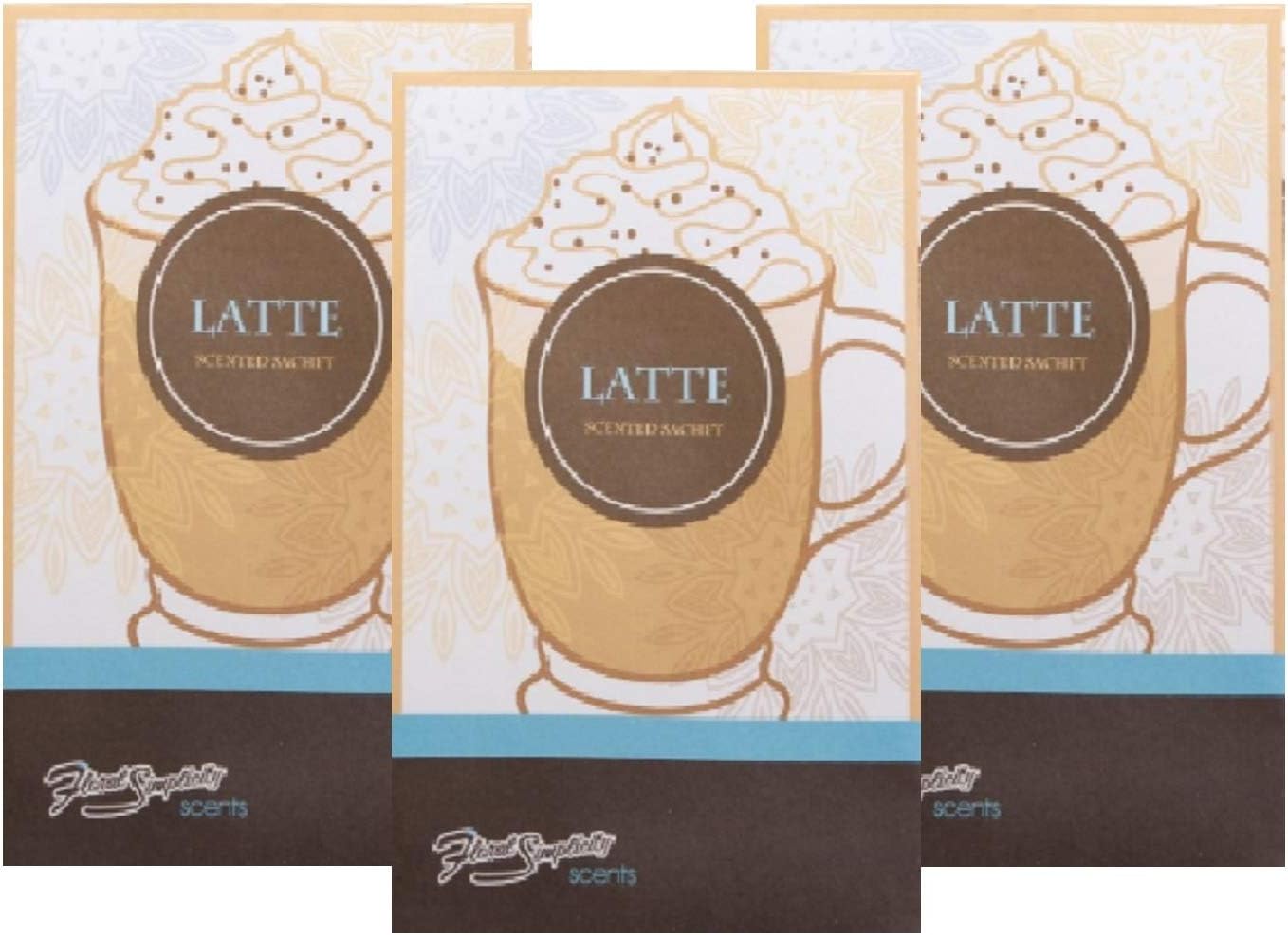 Floral Simplicity Latte Scented Sachets Pack of 3