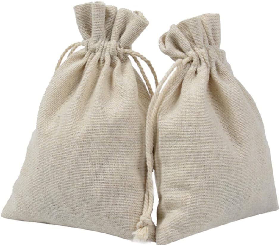 PartyKindom 4pcs Drawstring Pouch Bags for Herbs and Tea Travel