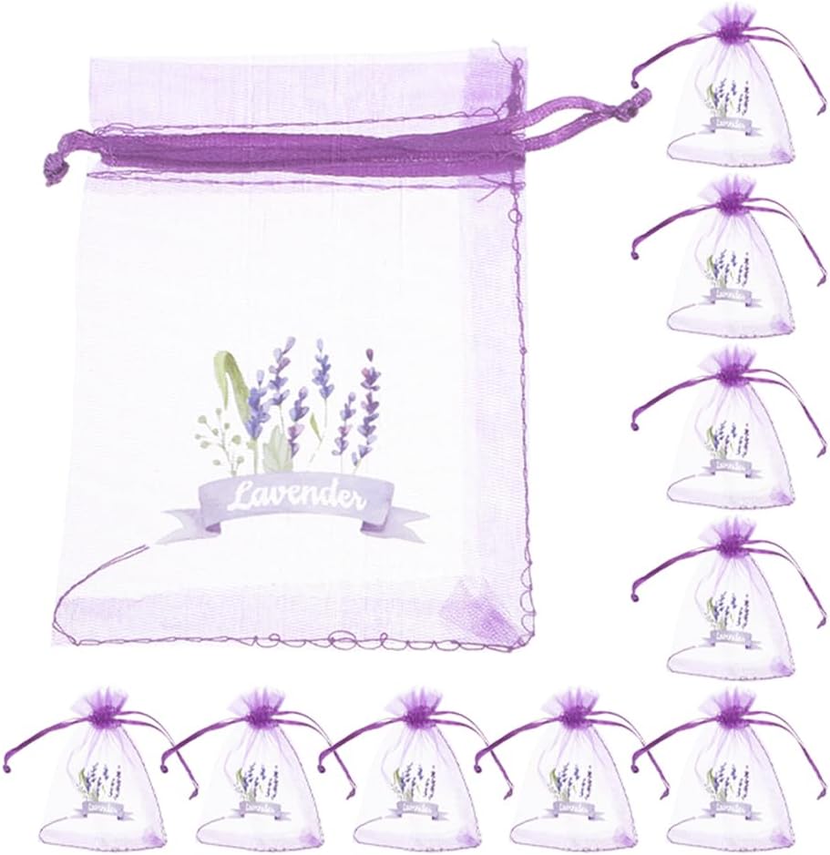 LOGOFUN 50PCS Lavender Sachet Bags - Dark Purple