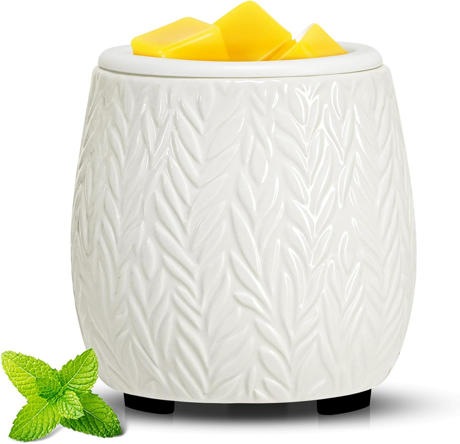 Dialans Wax Melt Warmer Ceramic Burner with Silicone Dish