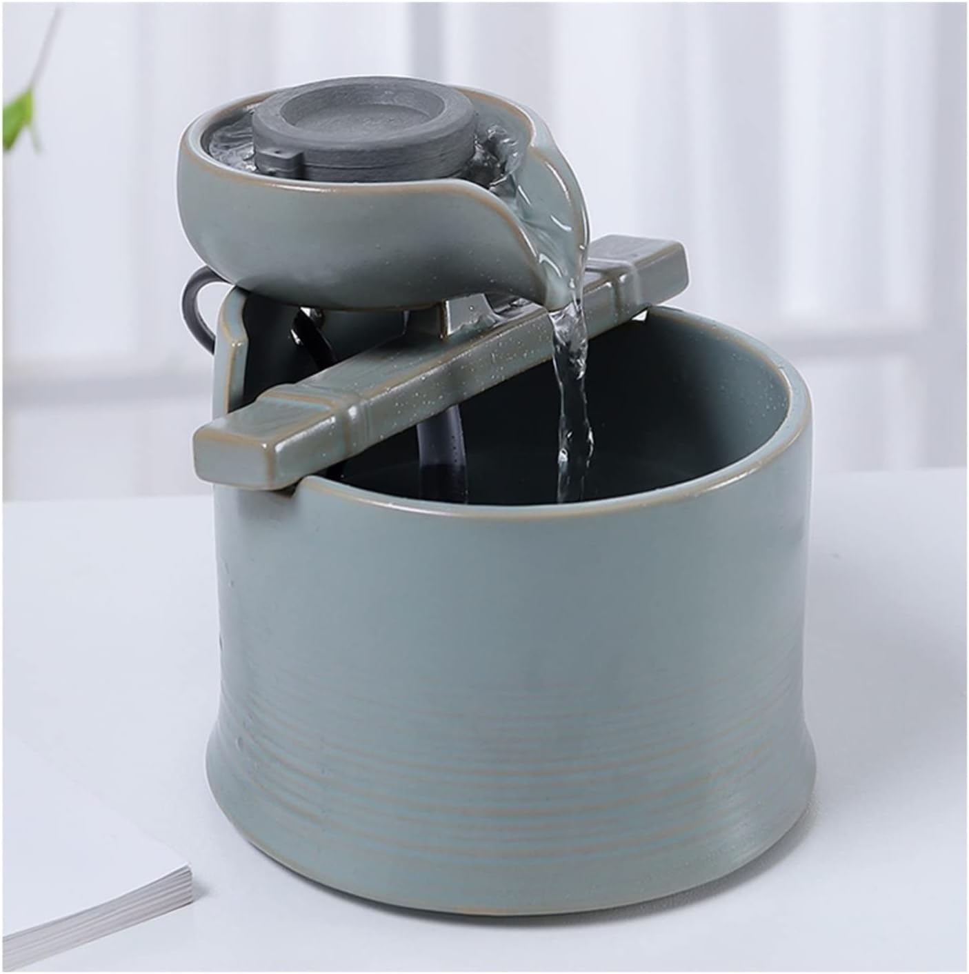 GRFIT Mini Ceramic Tabletop Water Fountain