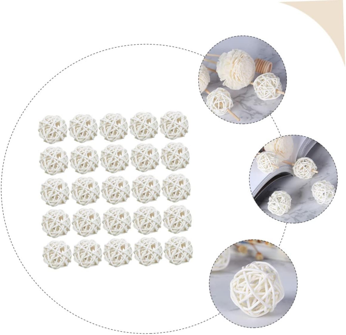 25pcs Handmade Wicker Rattan Balls Aromatherapy Diffuser
