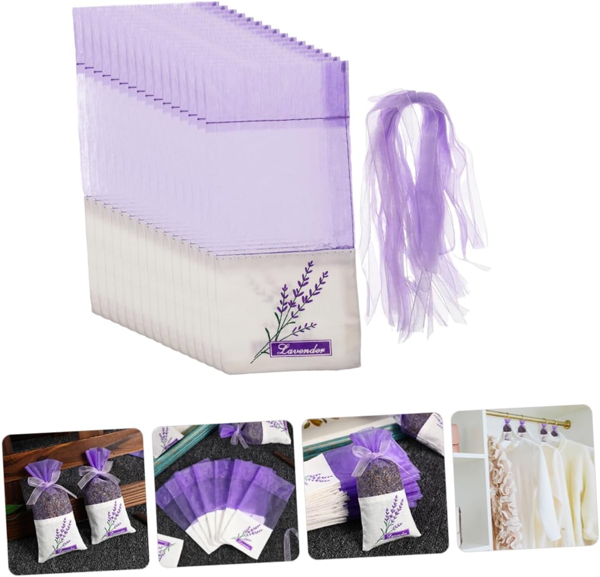 50pcs Lavender Sachet Bags for Home Car and Jewelry Organizing