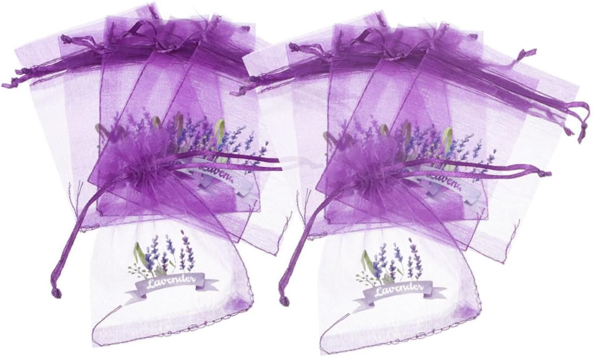 Luxshiny 20pcs Lavender Sachets with Drawstring Mesh Bags