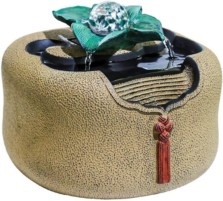 Yellow Resin Tabletop Fountain for Home Decor