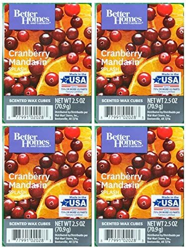 Better Homes and Gardens Cranberry Mandarin Splash Scented Wax Cubes 4-Pack