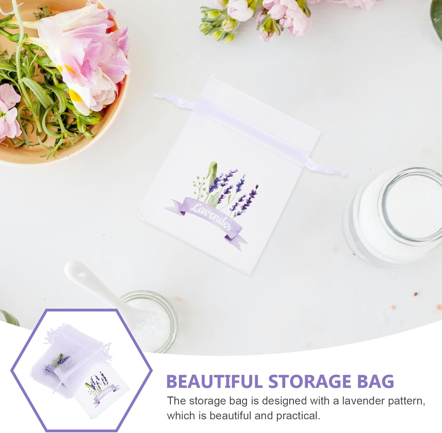 LUOZZY 80 Pcs Lavender Sachet Bags with Drawstring 1