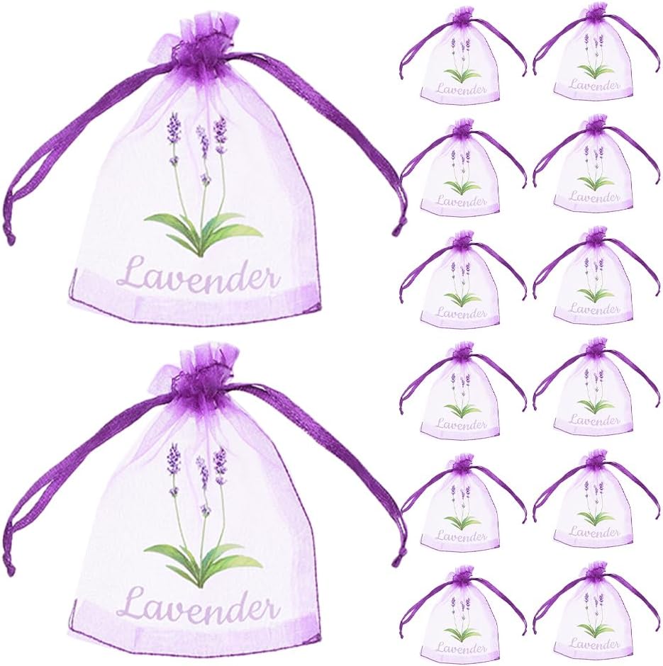 LOGOFUN 50PCS Lavender Sachet Bags Dark Purple