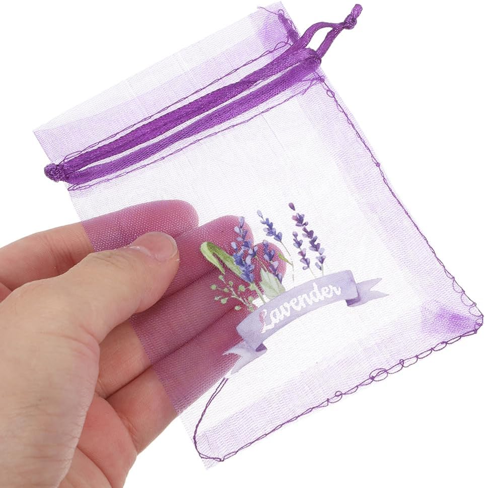 LOGOFUN 50PCS Lavender Sachet Bags - Dark Purple