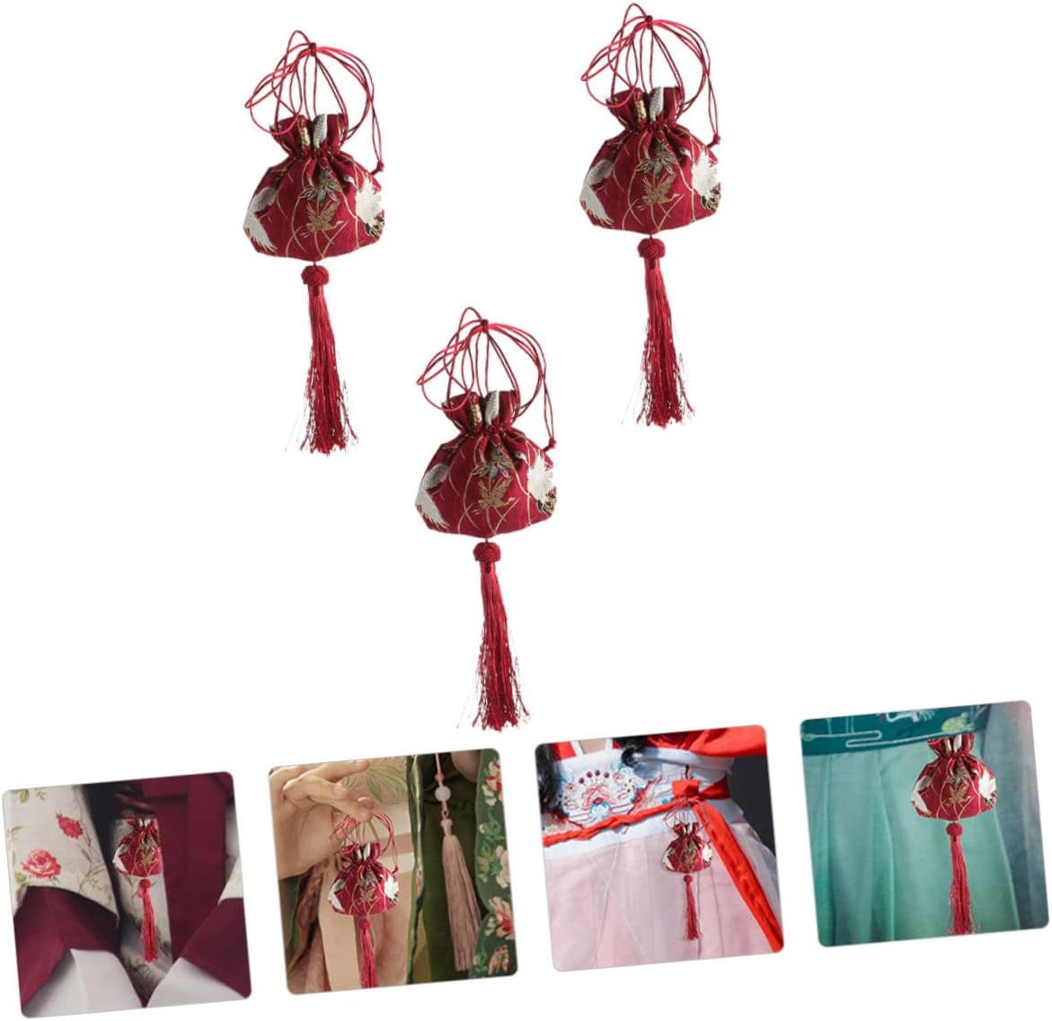 3pcs Portable Chinese Style Decorative Sachet Holder