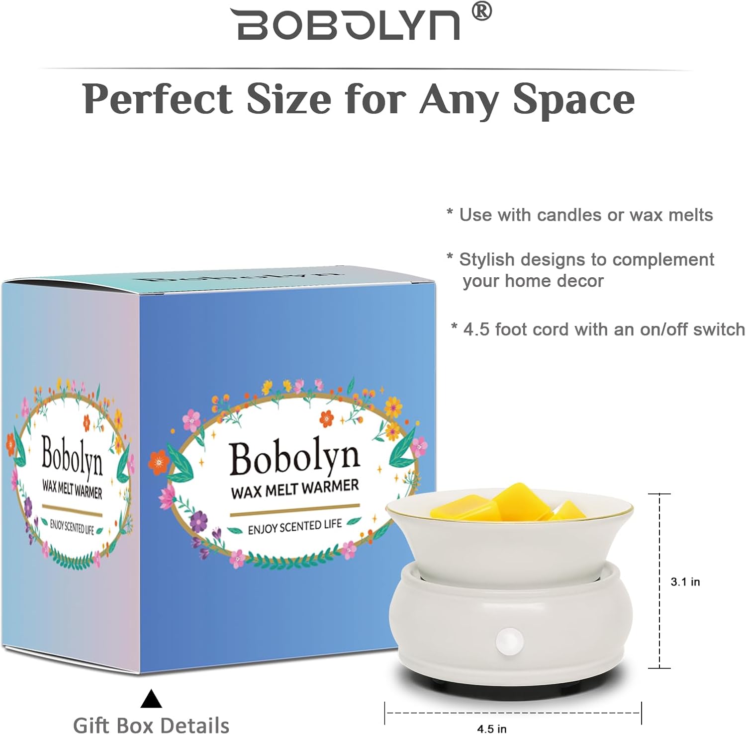 Bobolyn 4-in-1 Electric Wax Melter Warmer Burner