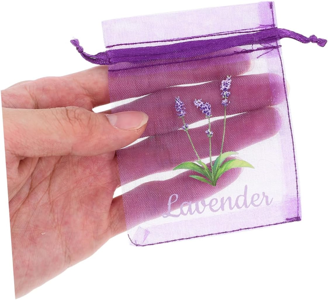 50pcs Lavender Tea Bags Storage Drawstring Pouches for Spices