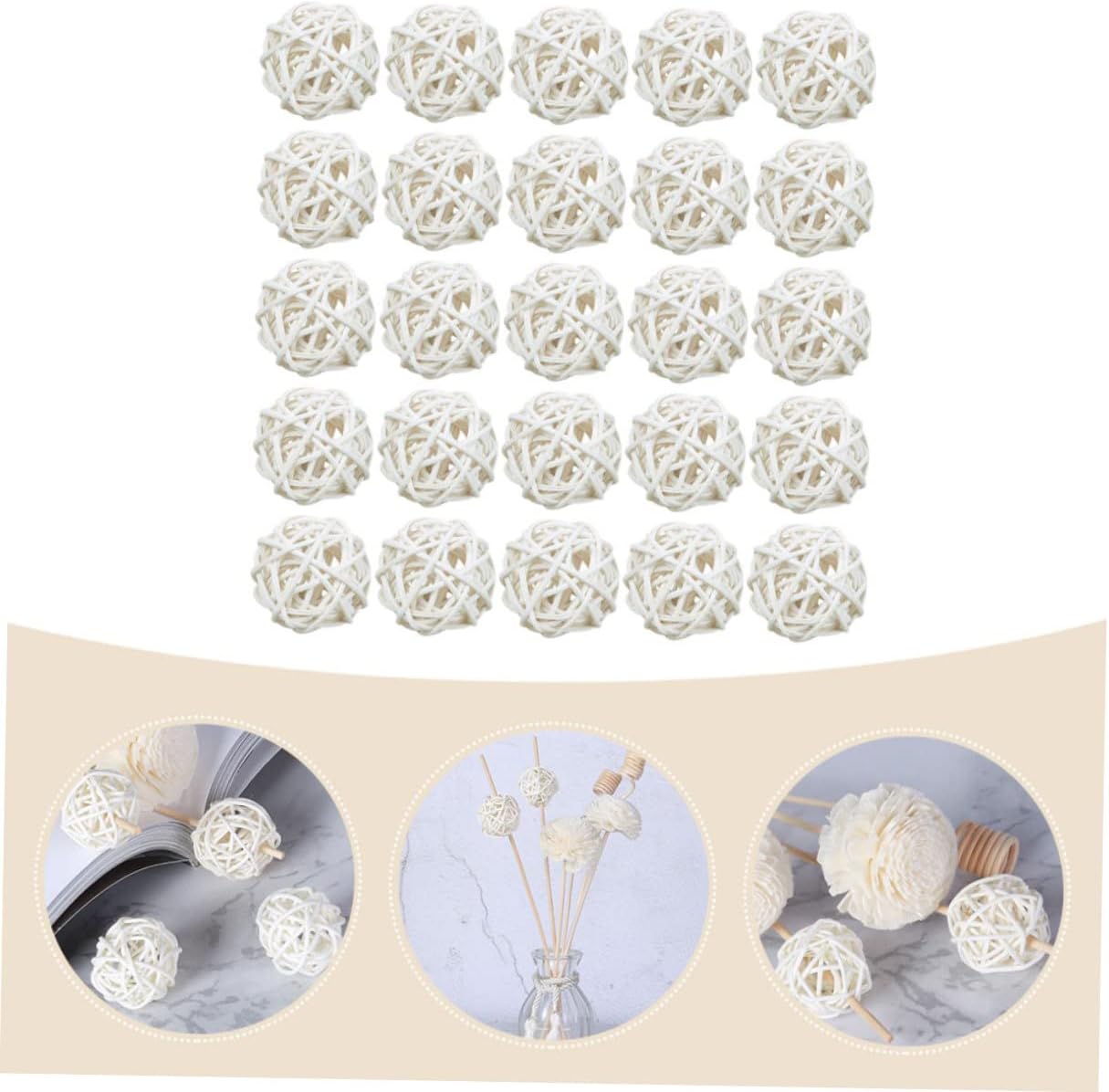 25pcs Handmade Wicker Rattan Balls Aromatherapy Diffuser