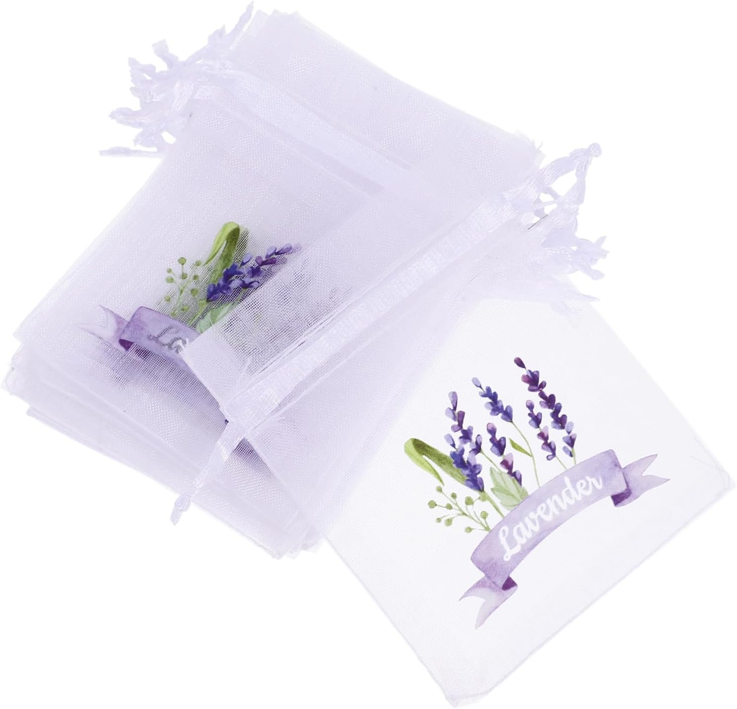 LOGOFUN 20pcs Lavender Sachet Pouch for DIY Crafts Wedding Party Supplies White