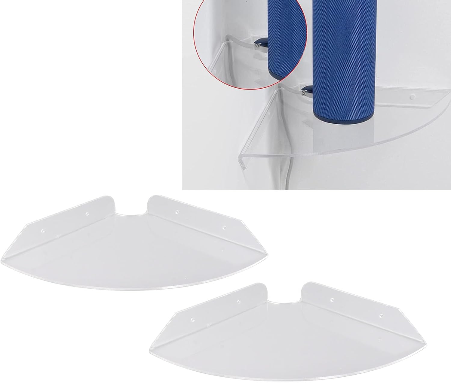 Locadence 2Pcs Floating Corner Shelves Transparent Acrylic