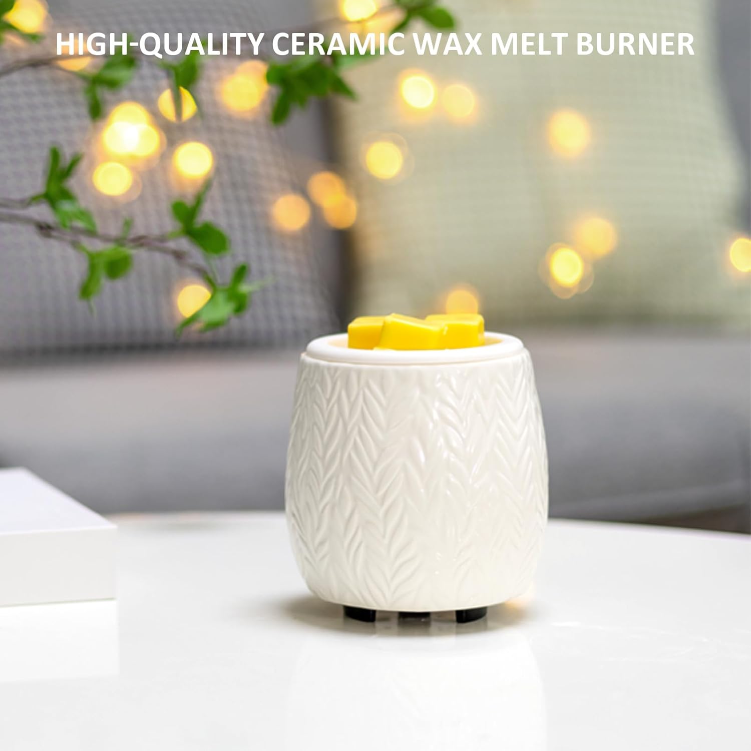 Dialans Wax Melt Warmer Ceramic Burner with Silicone Dish
