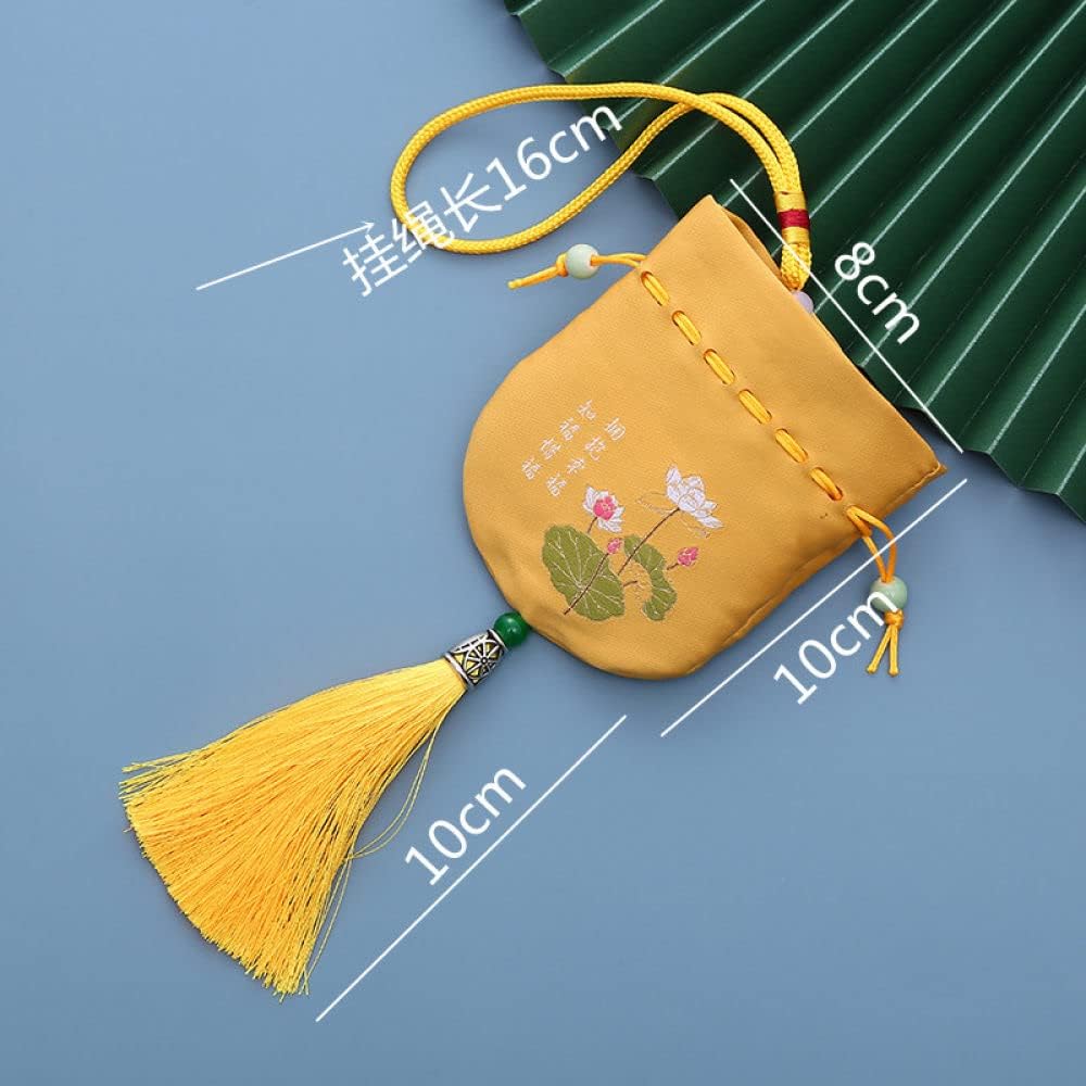 4 Pcs Chinese Tradition Small Sachet Bags with Drawstring and Tassel Pink