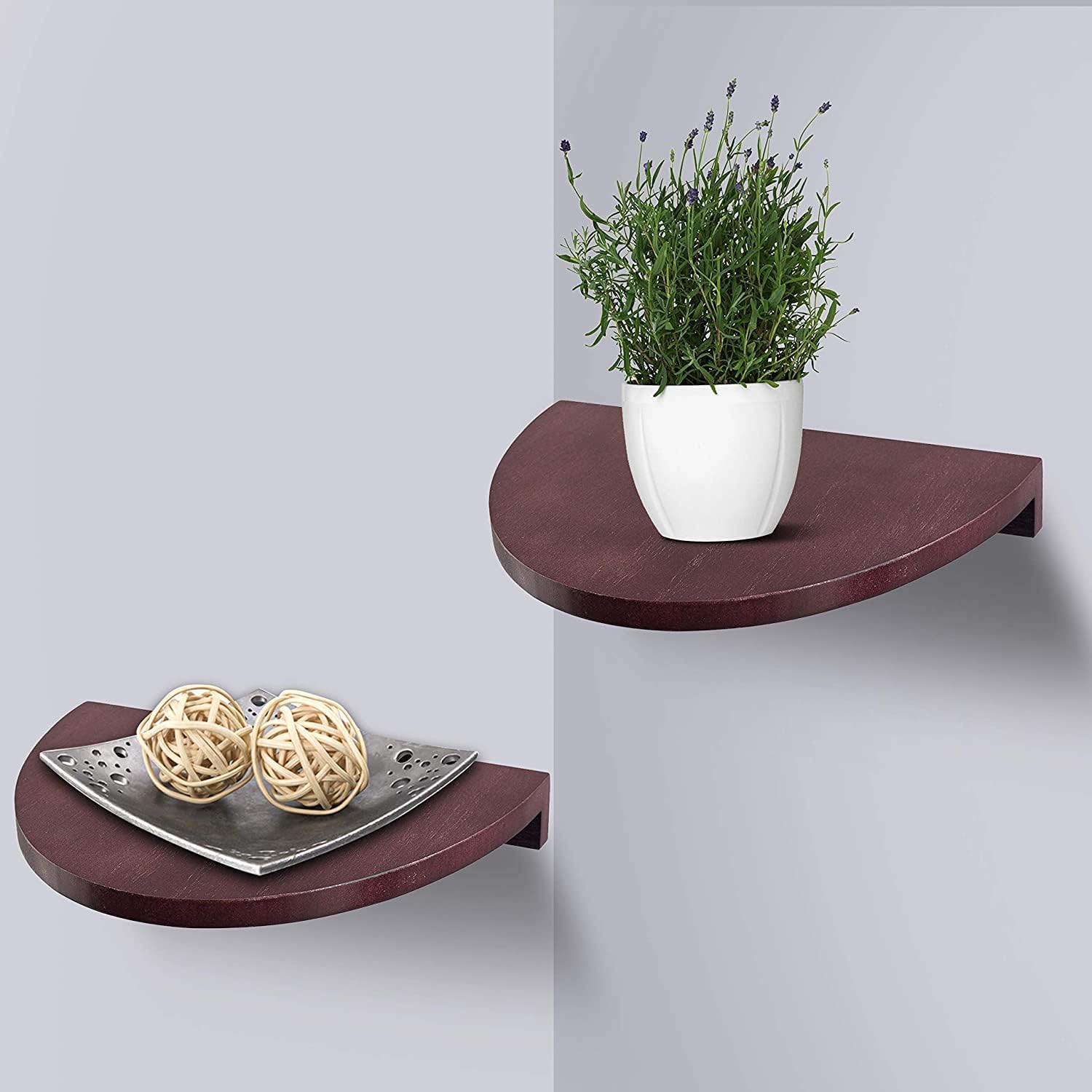 2 Pack Rustic Floating Wall Shelves for Home Decor