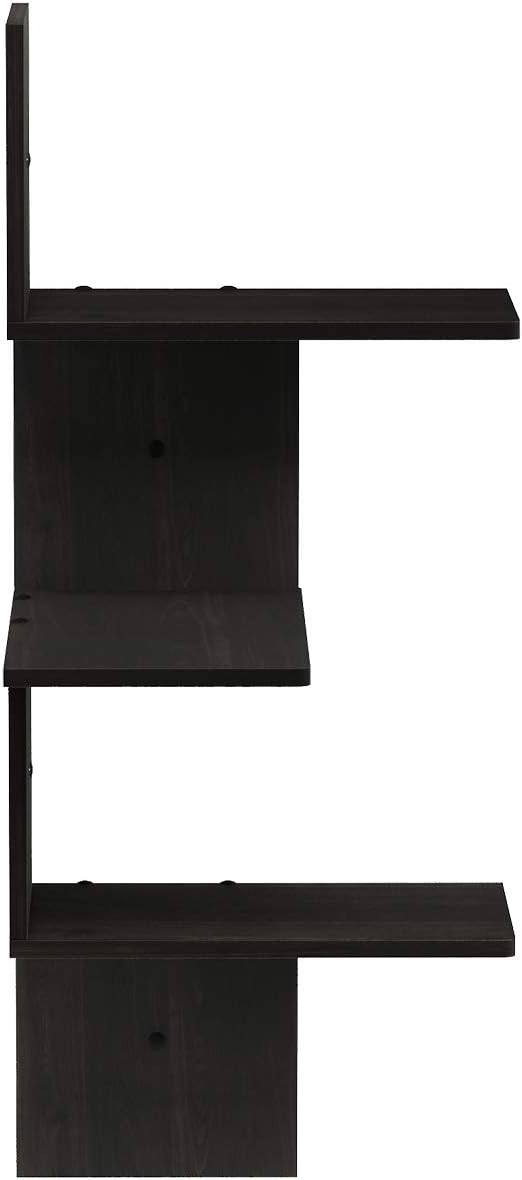 Furinno Rossi Wall Mounted Shelves 3 Tier Rectangle Espresso Black