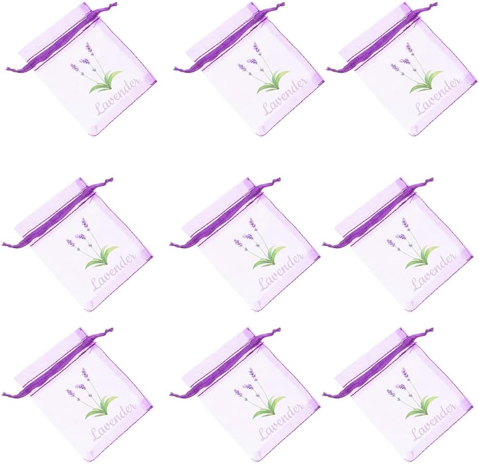 LOGOFUN 50PCS Lavender Sachet Bags Dark Purple