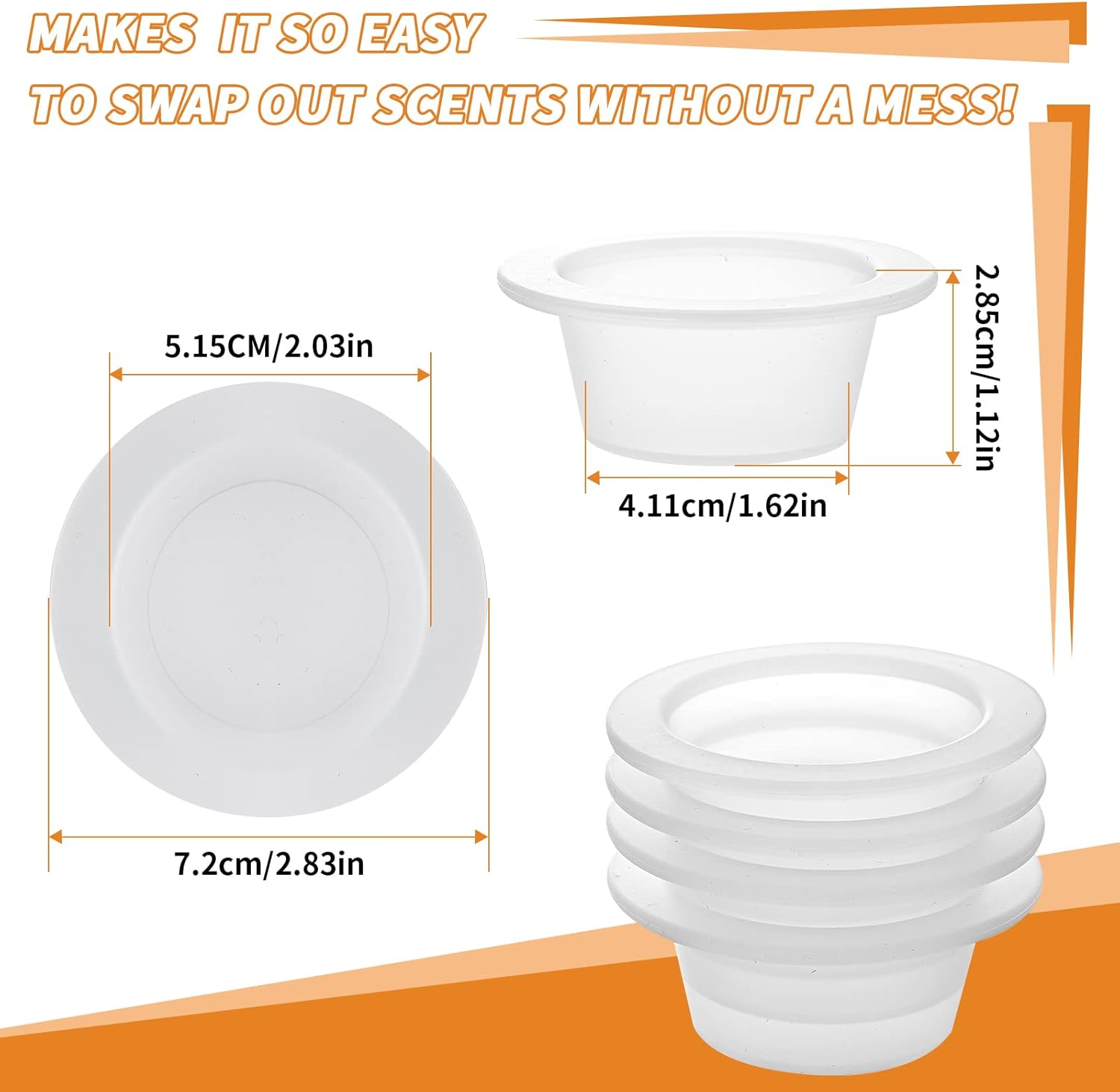 ASAWASA 4 Pcs Silicone Wax Warmer Liners Reusable