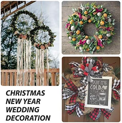 6 Pack 8 Inch Metal Wreath Frame with Hooks and Burlap