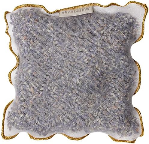 elizabethW Lavender Silk Sachet with Gold Trim 1