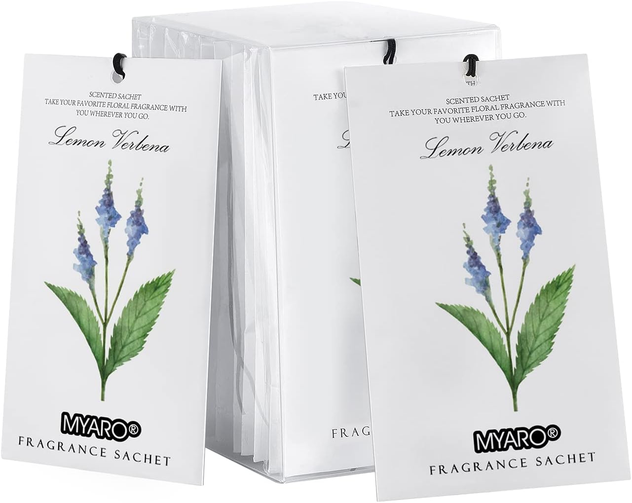 MYARO 12 Pack Lemon Verbena Scented Sachets for Closets and Drawers