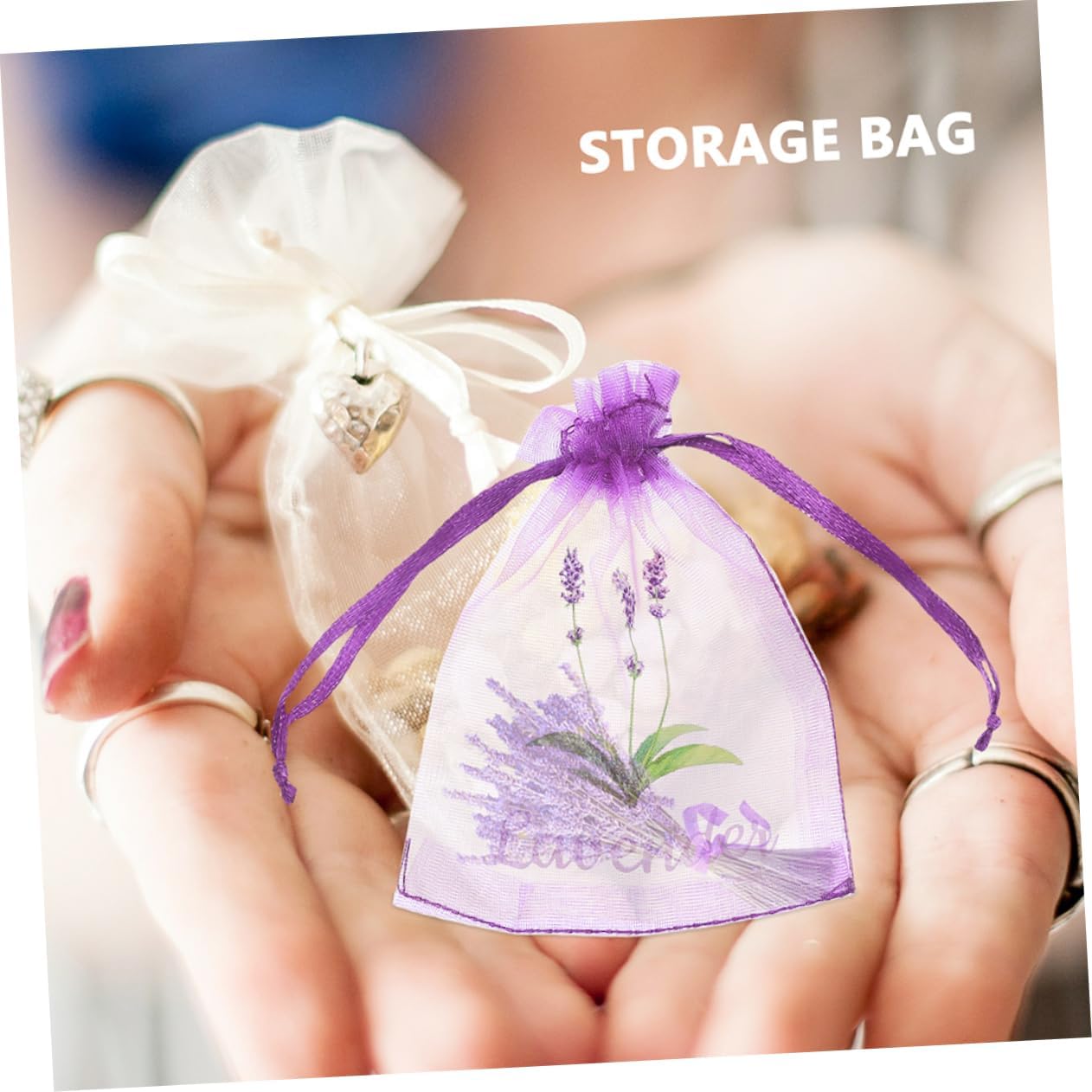 50pcs Lavender Drawstring Sachet Pouches for Home Organization