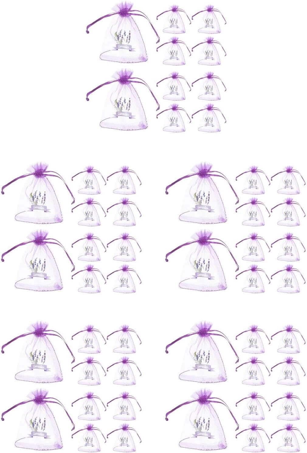LOGOFUN 50PCS Lavender Sachet Bags - Dark Purple