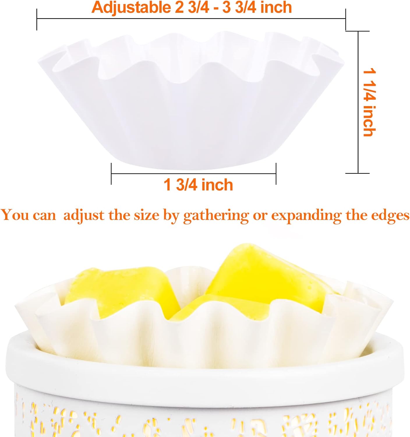FANDOL Reusable Leakproof Wax Melt Liners 25PCS White