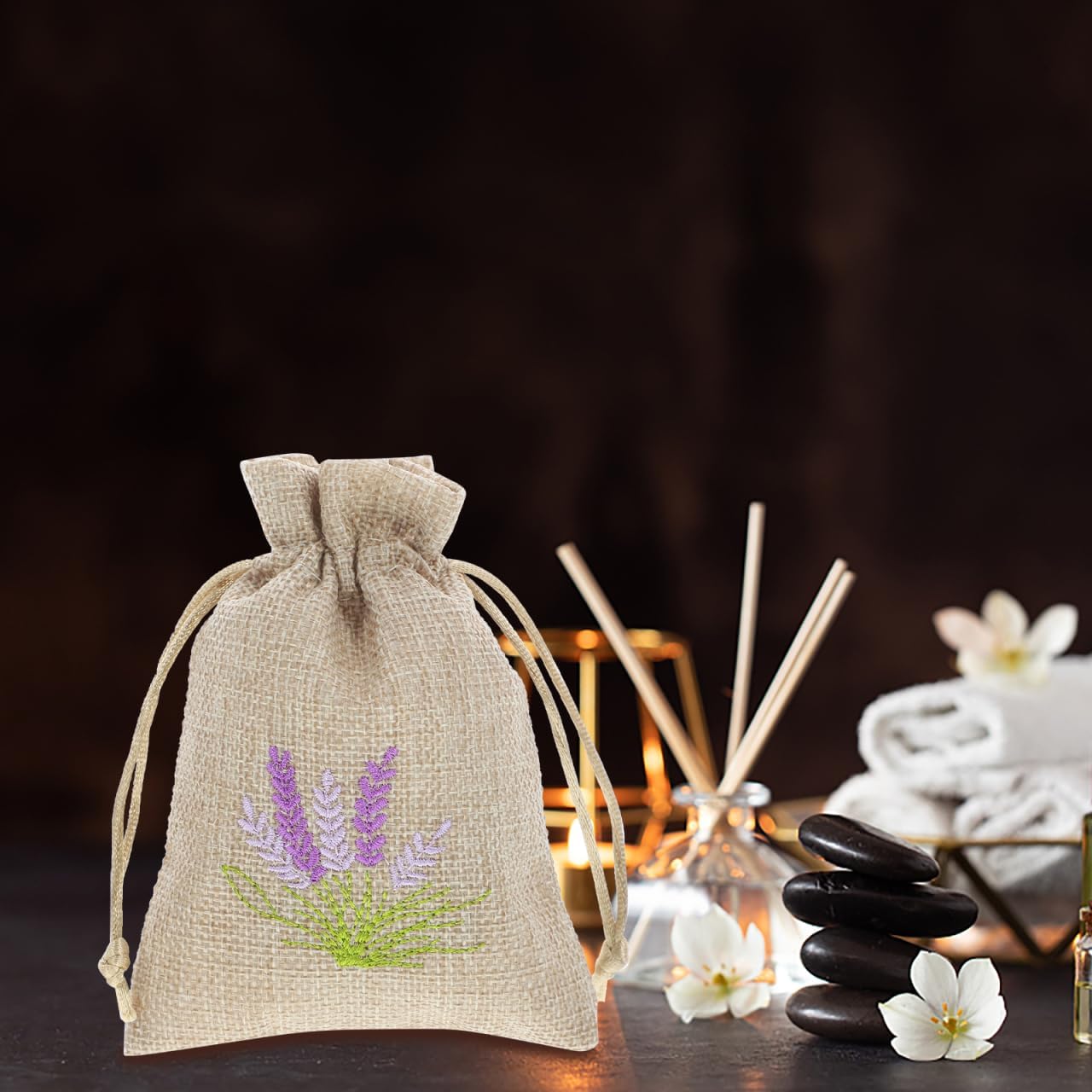 10 Pack Reusable Drawstring Sachet Bags for Home Fragrance
