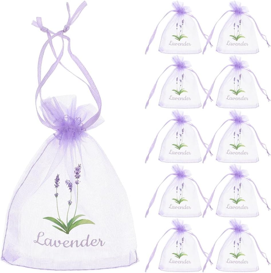 LOGOFUN 20PCS Lavender Scented Drawstring Bags
