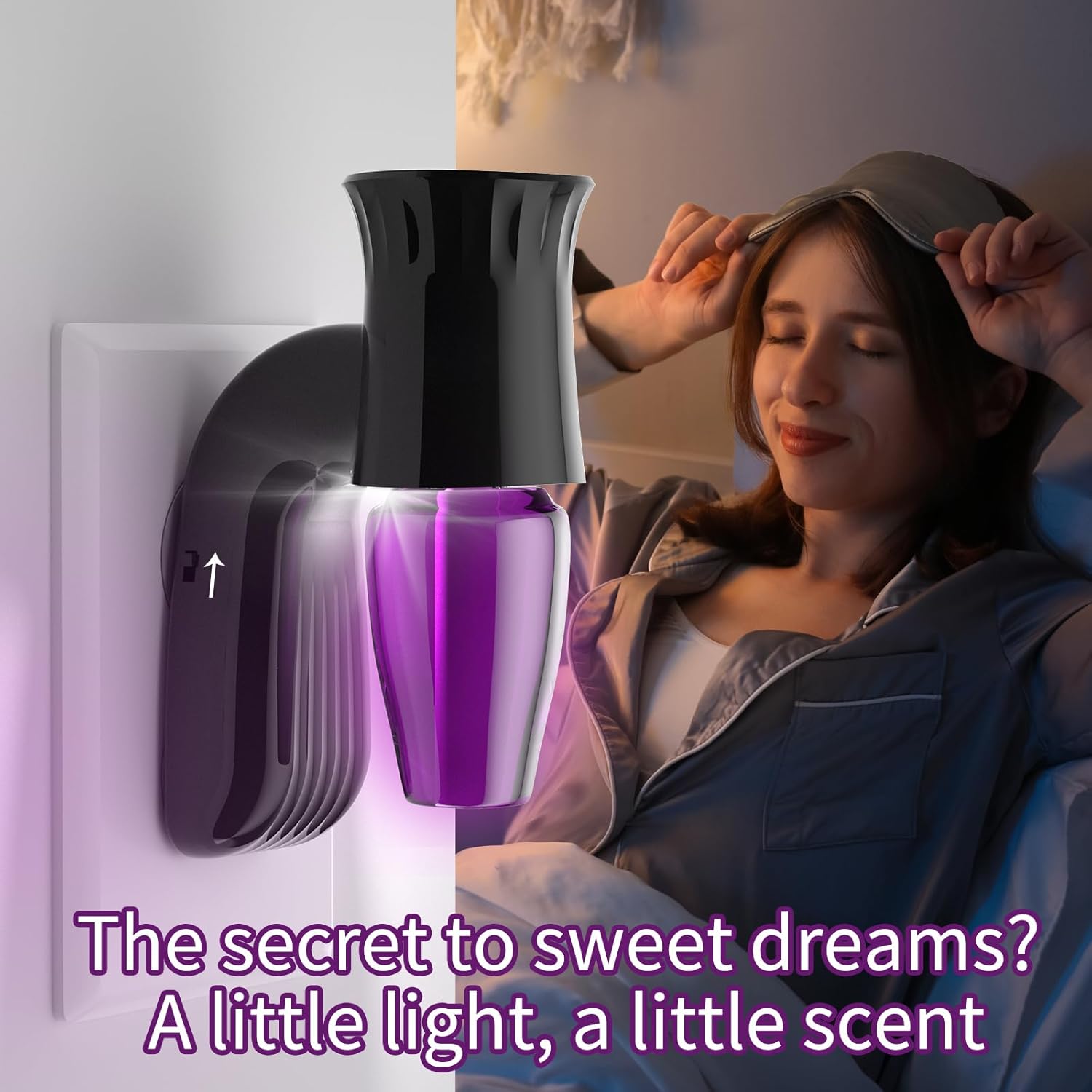 Zoblise 2pcs Wall Fragrance Plug In with Night Light